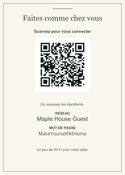 Un accueil à la maison